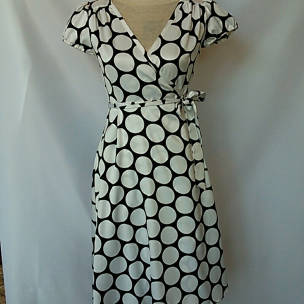 Banana Republic Black & White Polka Dot Dress  2